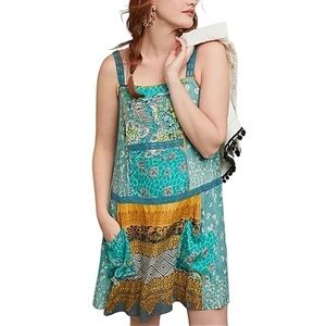TINY x ANTHROPOLOGIE Patchwork Scarf Tunic Mini Dress